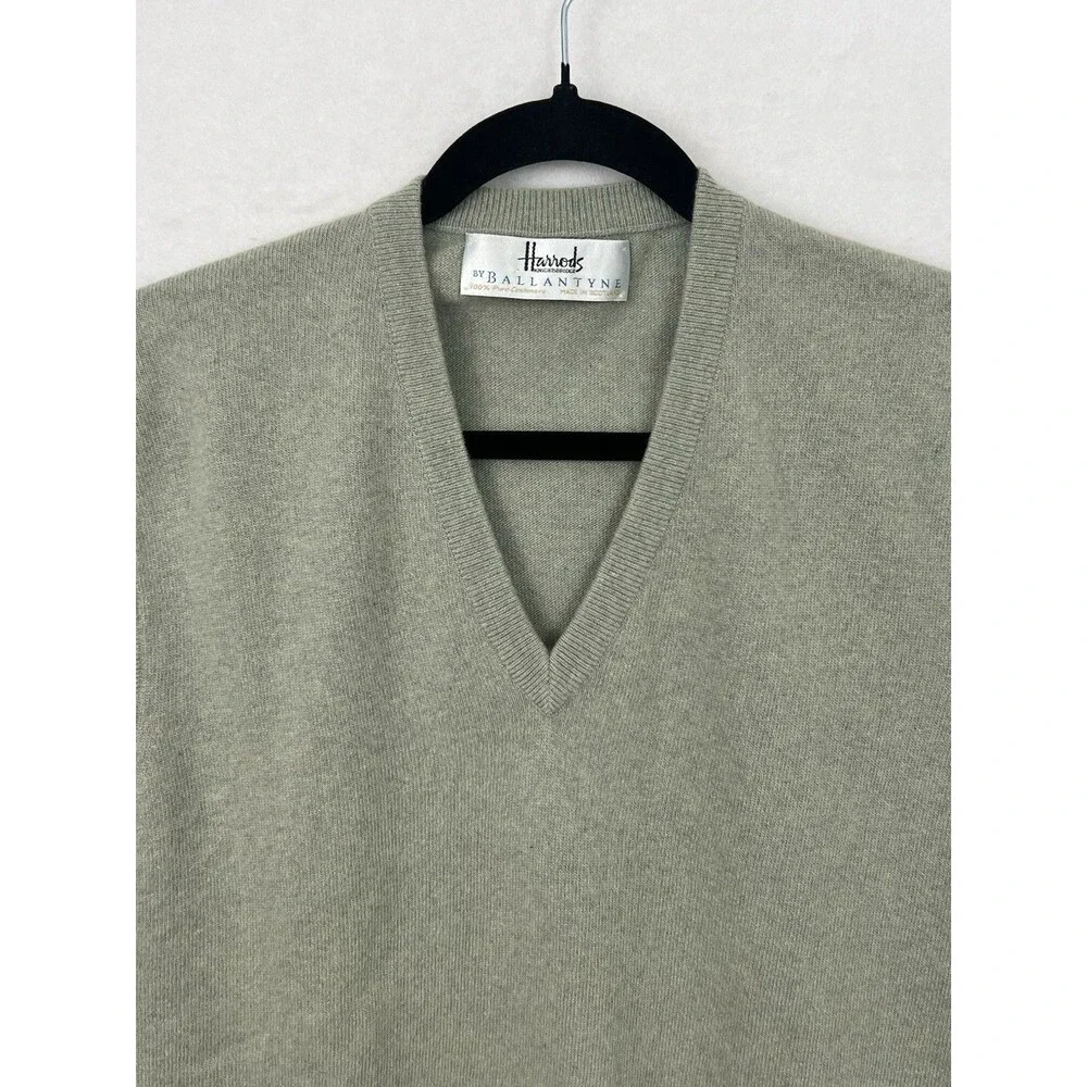Ballantyne x Harrods 100% Cashmere Sweater Vest Scotland Men's Size 44/US L - Picture 2 of 10
